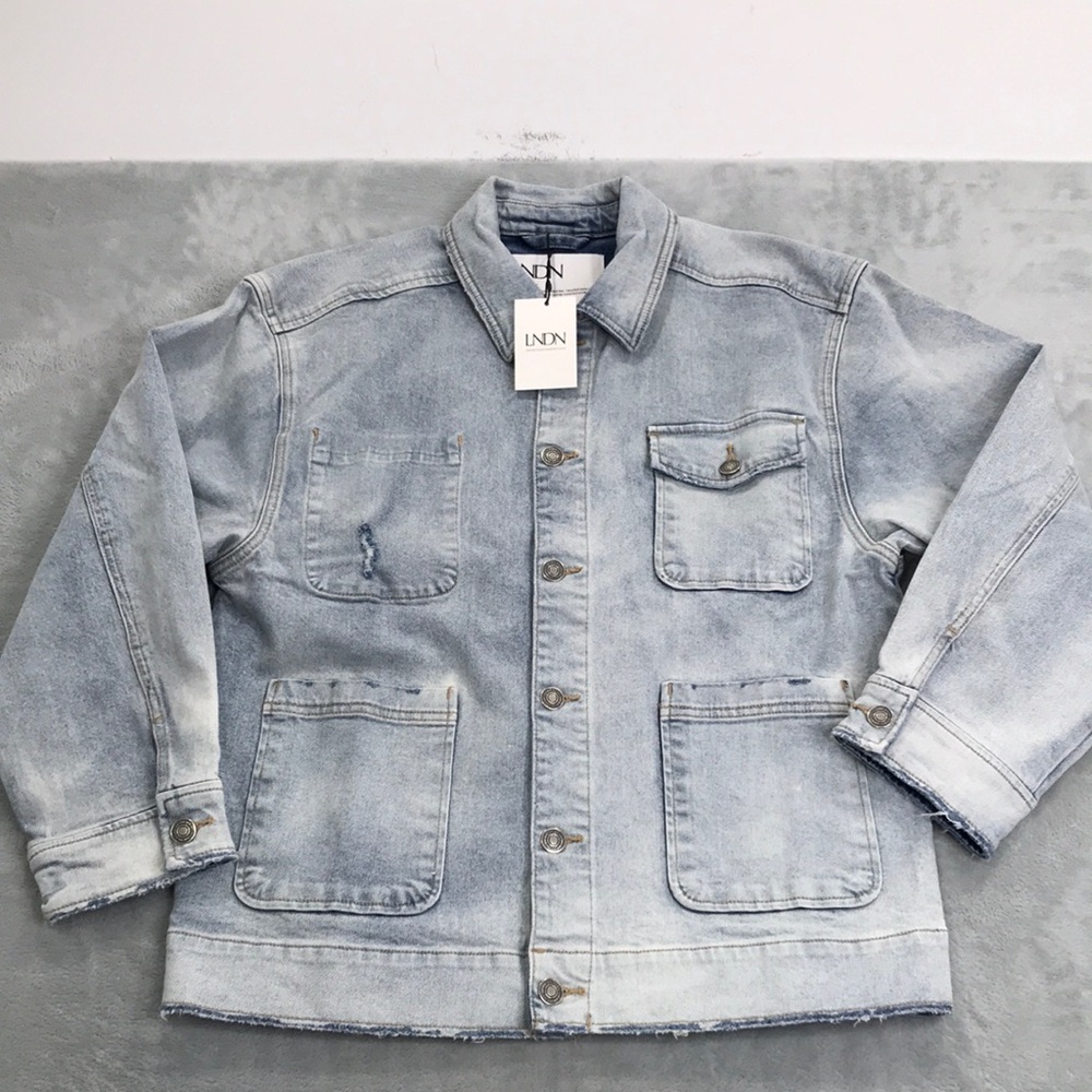 LNDN Jeans Women's Denim Jacket Oversized Light Wash Size S New
